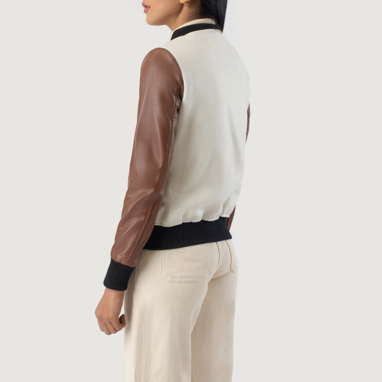 Womens Savant Brown Hybrid Varsity Jacket Tilted Back-8-1686936310720